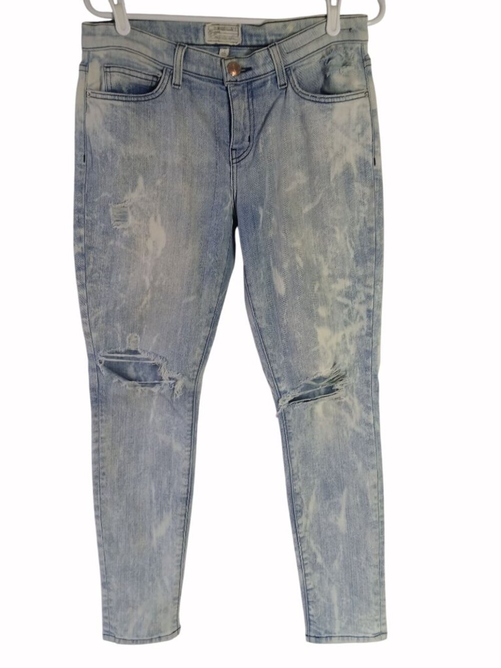Current Elliott Womens Distressed Ankle Skinny Jeans Size 29 City Bleach Destroy